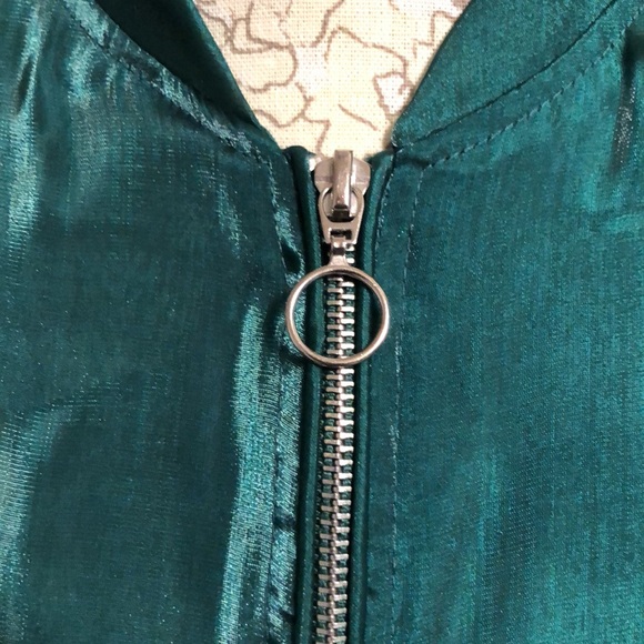 Zara shiny emerald green, transparent, disco style jacket with full sleeves - Picture 5 of 14